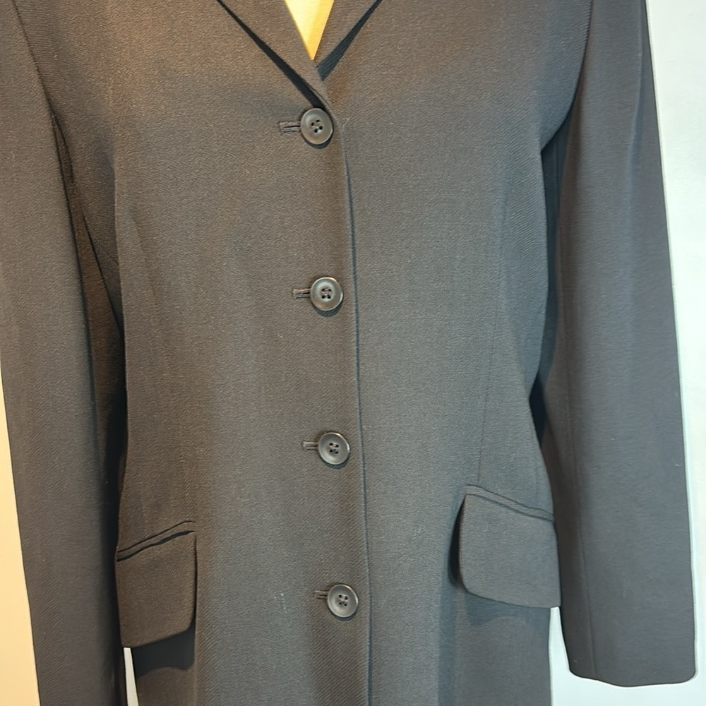 Vintage 90’s Emanuel Ungaro 100% wool black women’s blazer size 10 - Picture 4 of 11